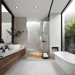Modern bathroom design.