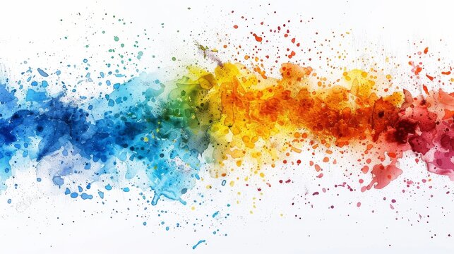  Multicolored paint splattered wallpaper with watercolor paint, lots of it