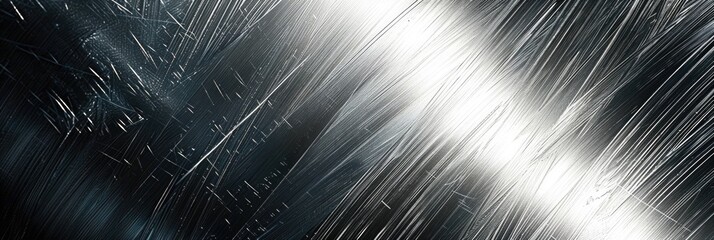 Scratched Stainless Steel Surface with Dynamic Light Reflections - obrazy, fototapety, plakaty