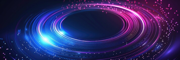 Obraz premium Futuristic Neon Glowing Circle on a Dark Background