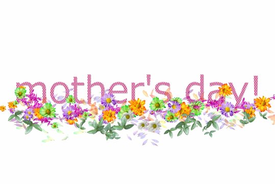 母の日用デザインイラスト　メッセージカード　mother's day
