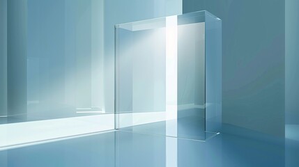 A rectangle-shaped glass frame modern.