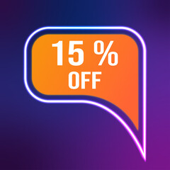 fifteen percent off tag - 15% off
