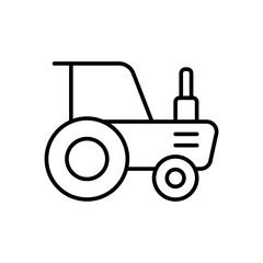 Tractor outline icons, minimalist vector illustration ,simple transparent graphic element .Isolated on white background