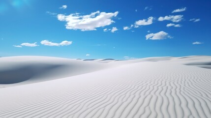 Fototapeta na wymiar Beautiful white sand dunes on a background of the blue sky