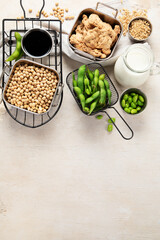 Assorted soya product..assorted soya product.Assorted soya products.