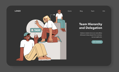 Team Hierarchy and Delegation concept. Vector illustration.