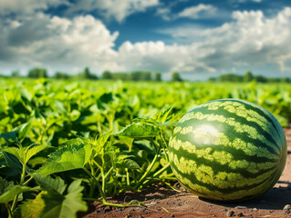 Watermelon in Sunny Field