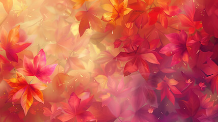 autumn season leaf falling background Generative AI - obrazy, fototapety, plakaty