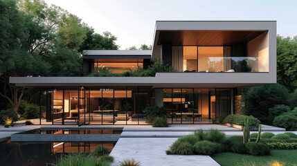 Architecture modern design, concrete house.