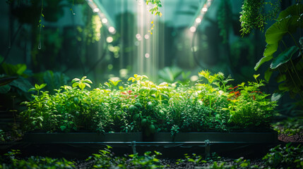 The seedlings in the hydroponics system are grown in the dark