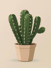 illustration of a cactus in a desert Generative AI