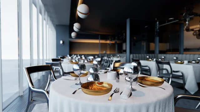 posh dining venue that is completely empty