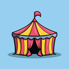 Circus tent icon cartoon vector illustration isolat