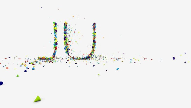 Motion graphics - July word animation on white