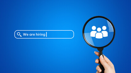 Minimal we are hiring background, job vacancy concept