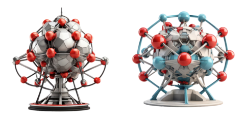 set of atomium isolated on transparent background