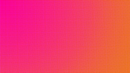 Neon pink and orange color half tone with gradient background.
