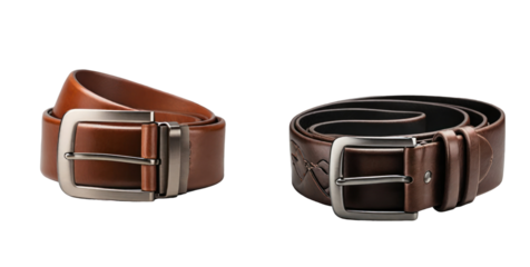 set of belt isolated on transparent background