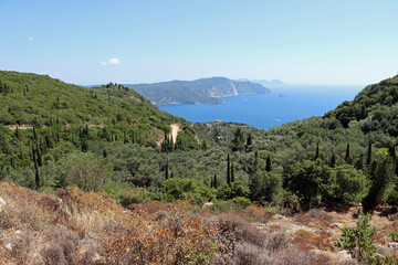 View of paleokastritsa on corfu island in greece