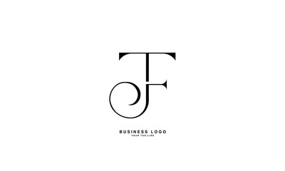 JF, FJ, J, F, Abstract Letters Logo Monogram - obrazy, fototapety, plakaty