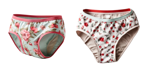 set of briefs isolated on transparent background