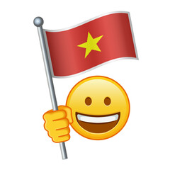 Emoji with Vietnam flag Large size of yellow emoji smile