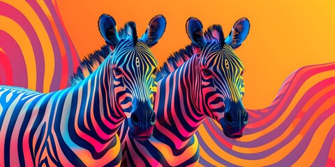 Fototapeta premium Zebras Conducting Vibrant Art Lessons Celebrating Unique Patterns and Individuality in Nature