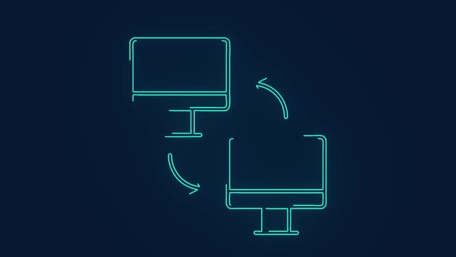 file transfer process between two desktop technology animation