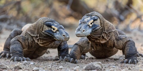 Komodo Dragons Hosting Survival Tactics and Natural Instincts Seminars in Tropical Wilderness Habitat