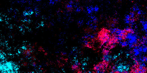 Star field background Aquamarine and pink dark red pink, blue and purple nebula universe. Cosmic neon light blue watercolor background aquarelle deep black Paper textured. Fantastic outer view space