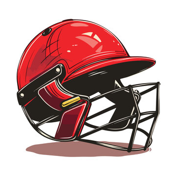 Cricket helmet equipment cartoon vector 