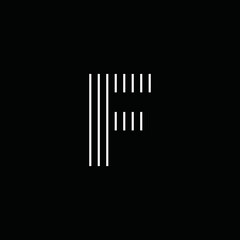Simple F Logo With White Color Straight Lines and Black Background