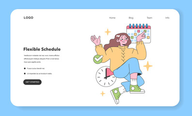Flexible Schedule set. Flat vector illustration