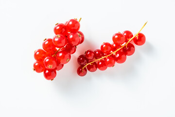 Red currant on white. Fresh berries