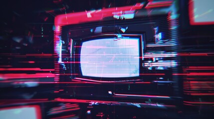 Glitch retro nostalgic abstract grunge background, 80s and 90s style