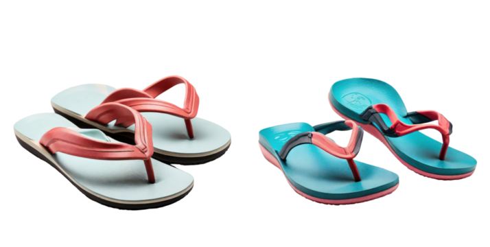 set of flipflops isolated on transparent background
