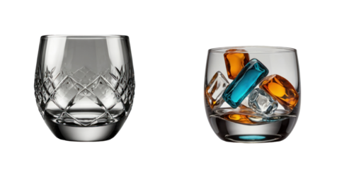 set of glass isolated on transparent background