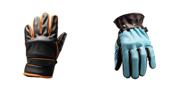 set of gloves isolated on transparent background