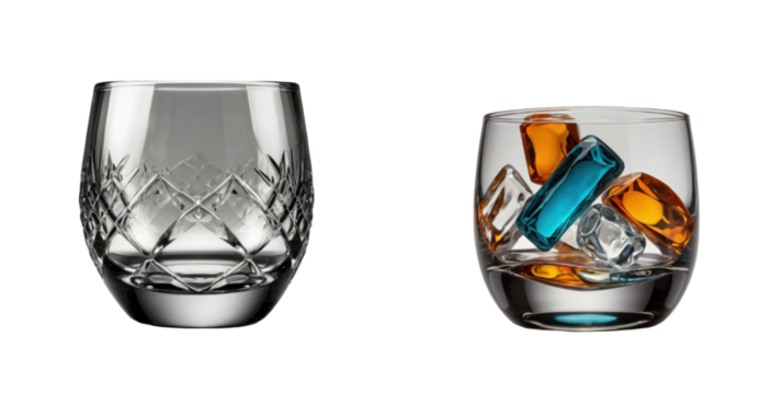 set of glass isolated on transparent background