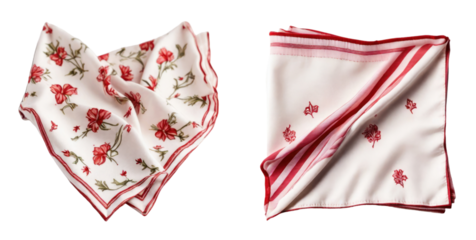 set of handkerchief isolated on transparent background