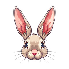 Cute rabbit head icon over white background vector