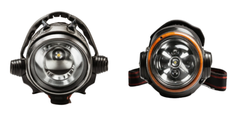 set of headlamp isolated on transparent background