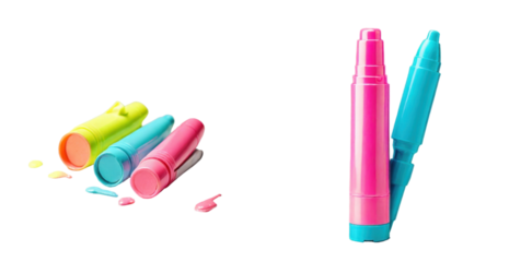 set of highlighter isolated on transparent background