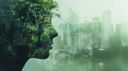 Sustainable environment concept. The image depicts human thinking towards preserving nature. World environment day, earth day and climate change.