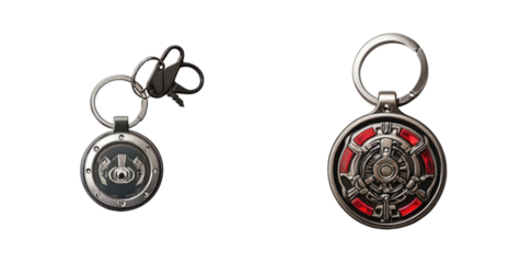 set of keychain isolated on transparent background