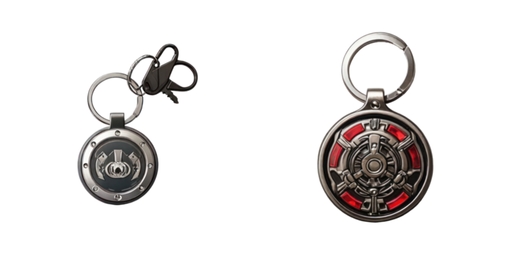 set of keychain isolated on transparent background