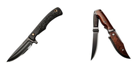 set of knife isolated on transparent background