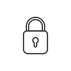 padlock icon vector flat liner illustration on white background..eps