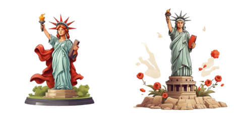 set of liberty isolated on transparent background